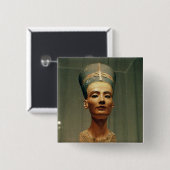 女王のNefertiti、正面図バスト 缶バッジ (正面&裏面)