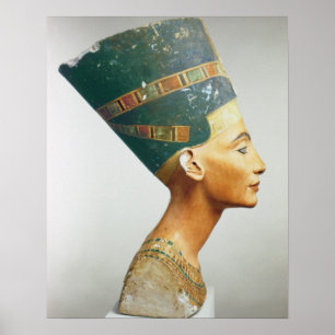 女王のNefertiti、studiからの側面図バスト、 ポスター