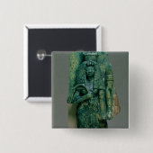女王のTiyeのAmenophis III、Neの妻小像 缶バッジ (正面&裏面)