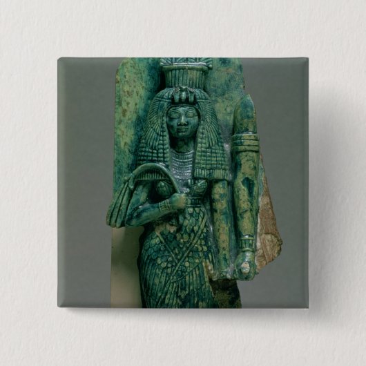 女王のTiyeのAmenophis III、Neの妻小像 缶バッジ (正面)