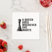 女王はチェスの好きな人が欲しいおもしろいところへ行く スタンダードカクテルナプキン (インサイチュ)