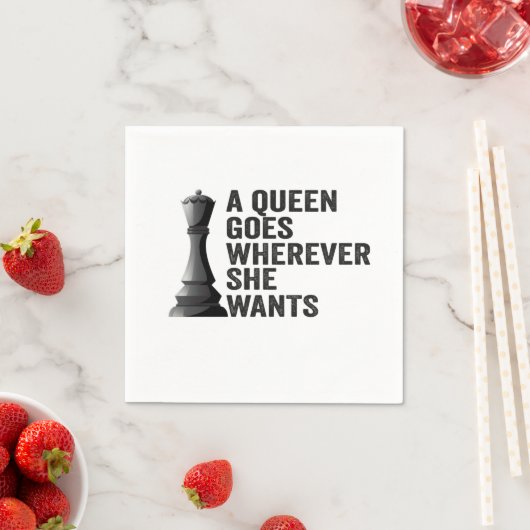 女王はチェスの好きな人が欲しいおもしろいところへ行く スタンダードカクテルナプキン (インサイチュ)