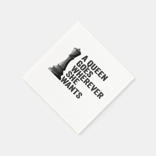 女王はチェスの好きな人が欲しいおもしろいところへ行く スタンダードカクテルナプキン (角)