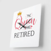 女王は退職した女おもしろいを引退する スクエア壁時計 (傾斜)