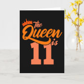 女王は11歳の11誕生日娘 カード (黄色い花)