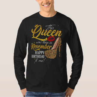 女王は11生まれ月に女子誕生日ヒョウ Tシャツ