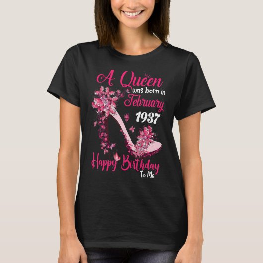 女王は1937生まれ年2月86誕生日 Tシャツ (正面)