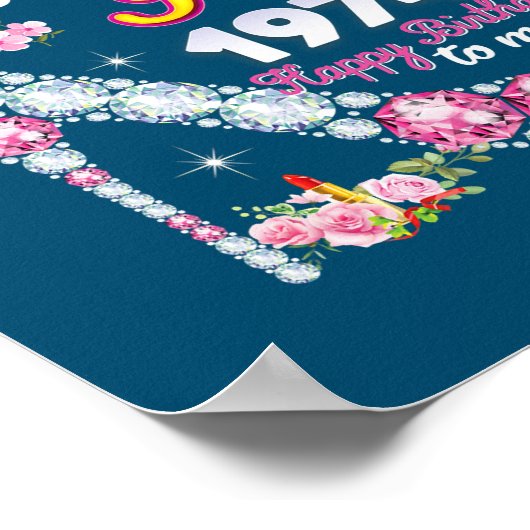 女王は1974生まれ年7月に幸せ48誕生日だった ポスター (角)