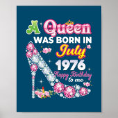 女王は1976生まれ年7月に幸せ46誕生日 ポスター (正面)