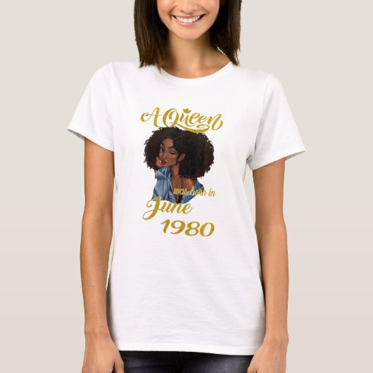 女王は1980年6月に41生まれ番目の誕生日ギフトだった Tシャツ (正面)