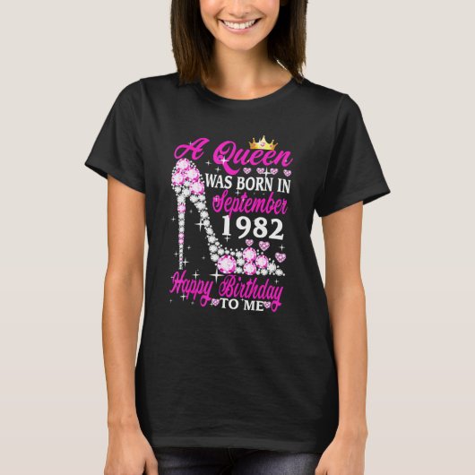 女王は1982生まれ年9月40歳の誕生日H Tシャツ (正面)