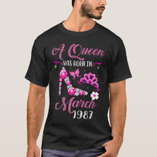 女王は1987生まれ年3月34誕生日 Tシャツ