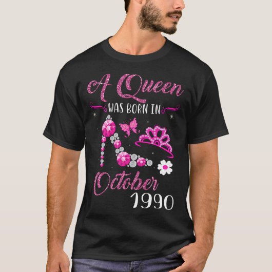 女王は1990生まれ年10月31歳 Tシャツ (正面)