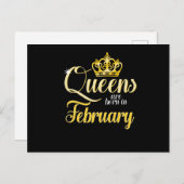 女王は2生まれ月の女子女子誕生日 シーズンポストカード (正面/裏面)