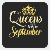 女王は9月の女性の女の子の誕生日で生まれます スクエアシール (正面)