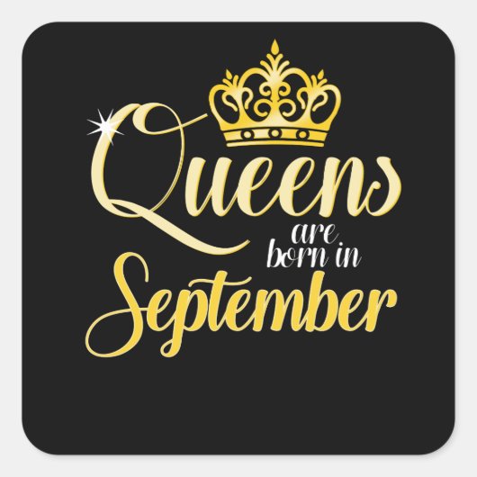 女王は9月の女性の女の子の誕生日で生まれます スクエアシール (正面)