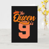 女王は9歳の9誕生日娘 カード (黄色い花)