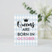 女王は -  カスタム月と色で生まれる ポストカード (スタンド正面)