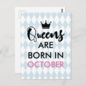 女王は -  カスタム月と色で生まれる ポストカード (正面/裏面)