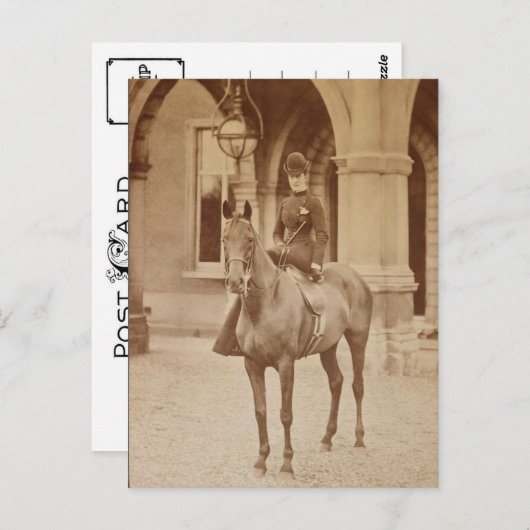 女王アレクサンドラ騎馬サイデドル1870-ies ポストカード (正面/裏面)