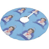 女王エリザベス2クリスマスクリスマスツリースカート ブラッシュドポリエステルツリースカート (アングル)