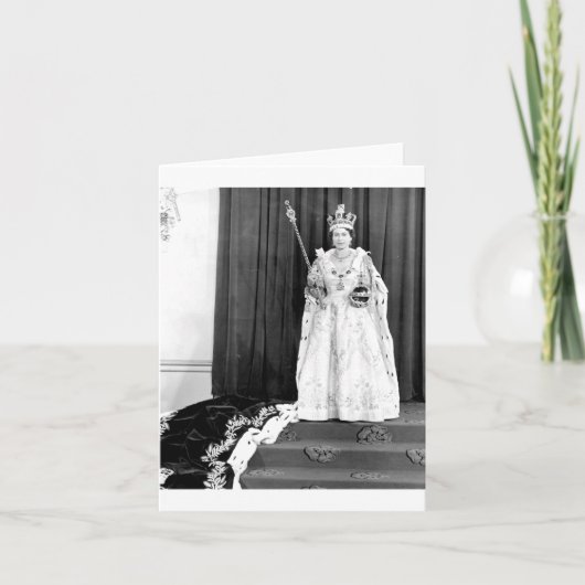 女王エリザベス2世が戴冠式に カード (正面)