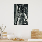 女王エリザベス2世が戴冠式レガリアを身に着けている ポスター (キッチン)