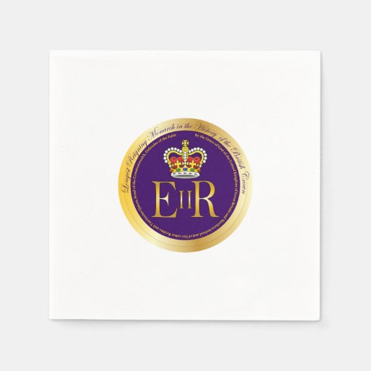 女王エリザベス2世の治世 スタンダードカクテルナプキン (正面)