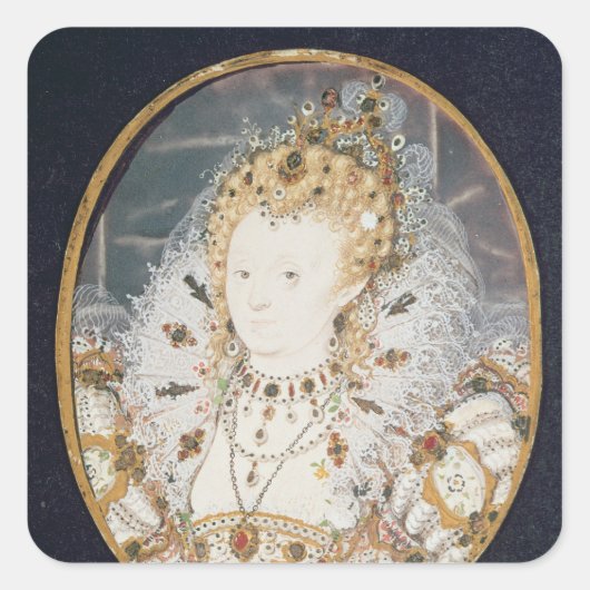 女王エリザベスI, c.1595-1600 スクエアシール (正面)