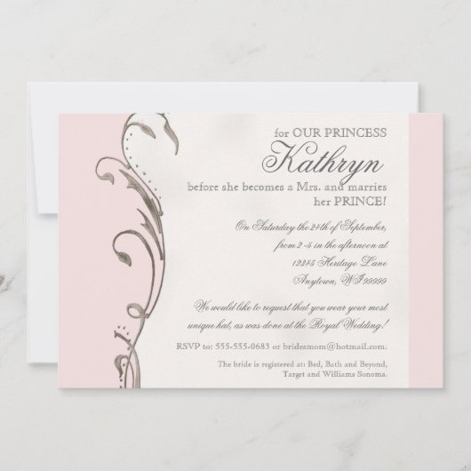 女王バチの王室のな結婚式のブライダルシャワーの招待状 招待状 (正面)