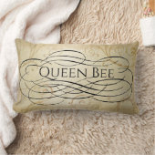 女王バチの金ゴールドのダマスク織 ランバークッション (ブランケット)