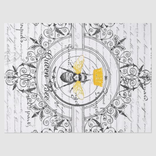 女王バチのDecoupageのティッシュペーパー 薄葉紙 (正面)