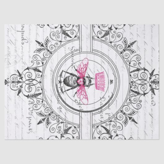 女王バチのDecoupageの美しいティッシュペーパー 薄葉紙 (正面)