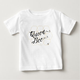 "女王バチ"の金ゴールドHexies及び蜂 ベビーTシャツ