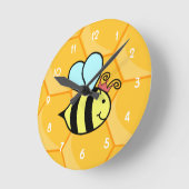 女王バチ ラウンド壁時計 (傾斜)