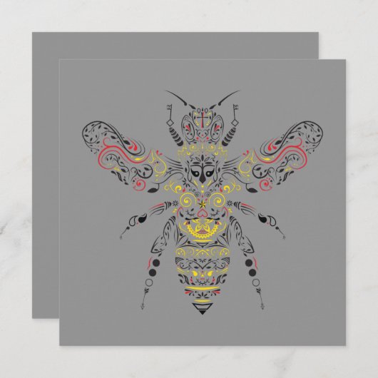 女王バチ 招待状 (正面/裏面)