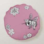 女王バチ: Sonja A.S.著DIYの着色 ラウンドクッション (裏面)