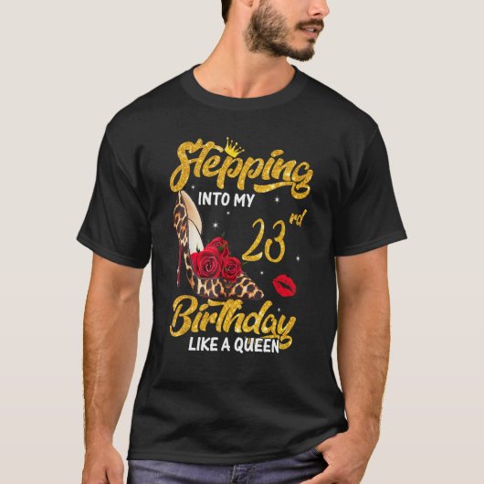 女王ヒョウのように24誕生日に踏み込む Tシャツ (正面)