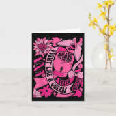 女王乳癌の戦士のように戦う カード (黄色い花)