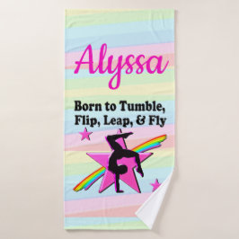 女王体操ガール転倒 バスタオル