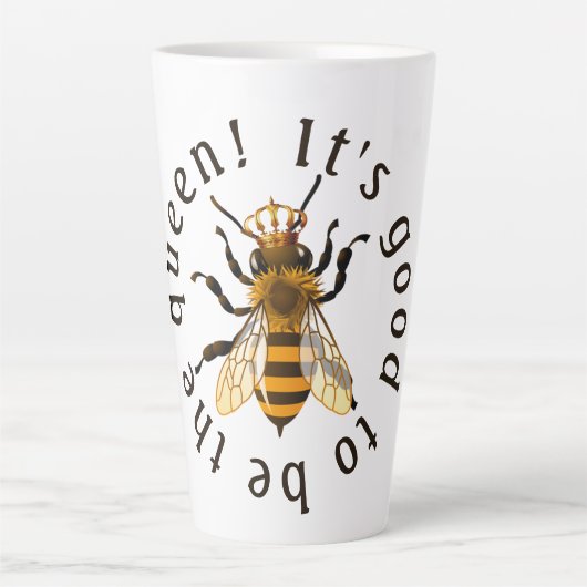 女王冠になるのが良い金ゴールド カフェラテマグ (正面)