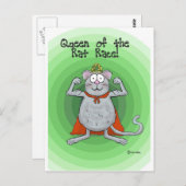 女王様のラットレースボスの日のユーモア ポストカード (正面/裏面)