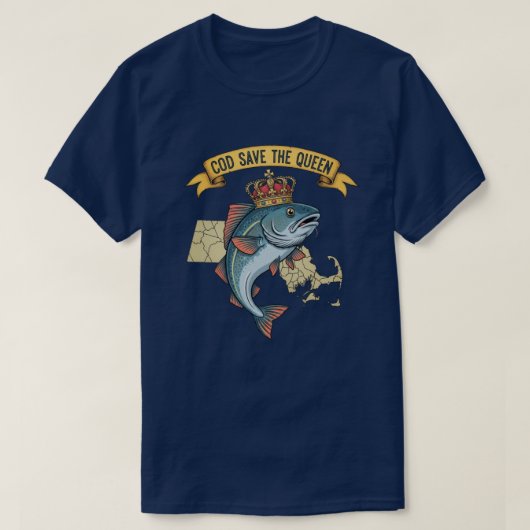 女王様を救えタラ Tシャツ (デザイン正面)