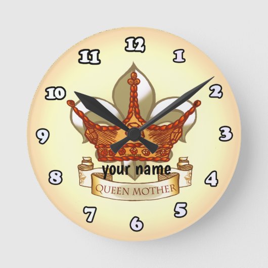女王王室の母 ラウンド壁時計 (正面)