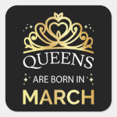 女王生まれは三月に入る スクエアシール (正面)