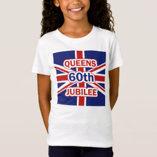 女王第60の60周年記念の英国国旗の旗 Tシャツ