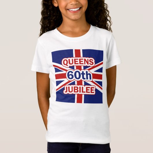 女王第60の60周年記念の英国国旗の旗 Tシャツ (正面)