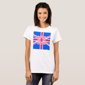 女王第60の60周年記念の英国国旗の旗 Tシャツ (正面フル)