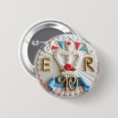 女王第90の誕生祝いのバッジ 缶バッジ (正面&裏面)