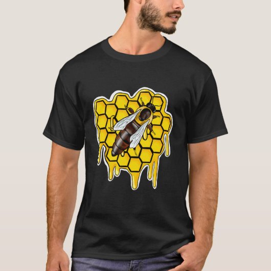 女王蜂のハニカム Tシャツ (正面)